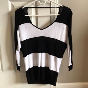 Express black and white sweater